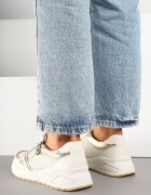 goodin Adidași Bej din Piele Naturală Decorați cu Perforații și Fermoar Amivessa