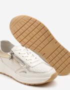 goodin Adidași Bej din Piele Naturală Decorați cu Perforații și Fermoar Amivessa