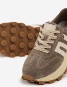 goodin Adidași bej închis din piele cu motiv geometric Melussea