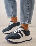 goodin Adidași bleumarin din piele cu talpă groasă Cezelina