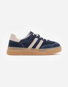 goodin Adidași bleumarin din piele întoarsă pe talpă de cauciuc reliefată cu curele Taralia