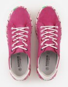 goodin Adidași Fucsia din Piele Naturală cu Perforații și Motiv cu Pene Riosinda