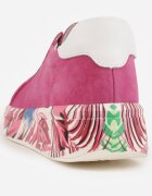 goodin Adidași Fucsia din Piele Naturală cu Perforații și Motiv cu Pene Riosinda