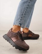 goodin Adidași Maro din Piele întoarsă naturală cu Perforații pe Talpă groasă Cezarisse