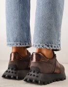 goodin Adidași Maro din Piele întoarsă naturală cu Perforații pe Talpă groasă Cezarisse