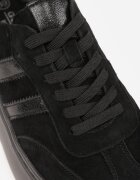 goodin Adidași Negri de Semilă cu Talpă Groasă cu Brant din Piele Riovessa