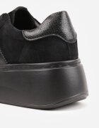 goodin Adidași Negri de Semilă cu Talpă Groasă cu Brant din Piele Riovessa