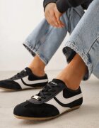 goodin Adidași Negri din velur în stilul tenisilor iconici Sorisana