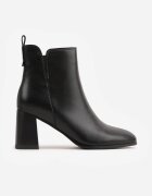 goodin Botine clasice cu toc gros izolați cu cusătură decorativă Esterina Negre