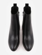 goodin Botine clasice cu toc gros izolați cu cusătură decorativă Esterina Negre