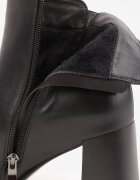 goodin Botine clasice cu toc gros izolați cu cusătură decorativă Esterina Negre