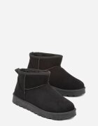 goodin Botine de zăpadă Negre cu Cusături Decorative Fezinda
