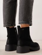 goodin Botine din piele întoarsă cu efect de uzură Nidil Negre