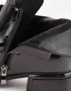 goodin Botine elegante din piele naturală lăcuită cu panou decorativ la limbă Presta Negre