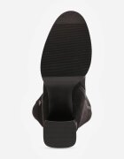 goodin Cizme din imitatie de piele intoarsa cu toc gros cu ornament metalic și aplicație bijuterie Kaena Negre
