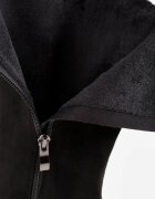goodin Cizme din imitatie de piele intoarsa cu toc gros cu ornament metalic și aplicație bijuterie Kaena Negre