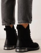 goodin Ghete din piele naturală în stil worker cu abraziuni stilizate Irlere Negre