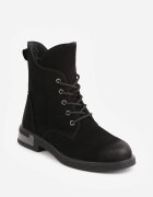 goodin Ghete din piele naturală în stil worker cu abraziuni stilizate Irlere Negre