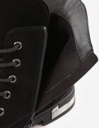 goodin Ghete din piele naturală în stil worker cu abraziuni stilizate Irlere Negre