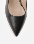 goodin Pantofi cu toc tip stiletto cu toc gros decorativ branț din piele și călcâi deschis Dreniss Negri