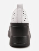 goodin Pantofi de piele albi cu talpă compensată și carâmb perforat Vondelle