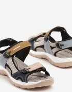 goodin Sandale sport bleumarin-bej din piele cu velcro Konavia
