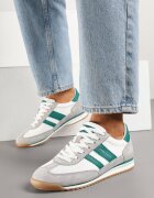 goodin Sneakers Alb-Gri Clasici Teniși cu Branț din Piele și Piele Întoarsă Naturală Tilritia
