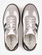 goodin Sneakers Alb-Gri Din Piele cu Talpă Groasă Decorate cu Benzi și Perforații Wiefia