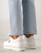goodin Sneakers Albe cu platformă din Piele Naturală cu Ornamente Choko