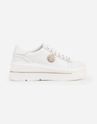 goodin Sneakers Albe cu platformă din Piele Naturală cu Ornamente Choko