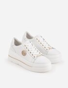 goodin Sneakers Albe cu platformă din Piele Naturală cu Ornamente Choko