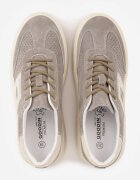 goodin Sneakers bej închis din piele întoarsă cu talpă groasă cu perforații și ornament Sewtora