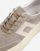 goodin Sneakers bej închis din piele întoarsă cu talpă groasă cu perforații și ornament Sewtora