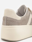 goodin Sneakers bej închis din piele întoarsă cu talpă groasă cu perforații și ornament Sewtora