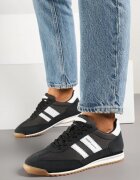 goodin Sneakers Clasici Tip Tenisi Negri-Albi cu Branț din Piele și Piele Întoarsă Naturală Tilritia