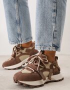 goodin Sneakers cu talpă groasă cu profil și cu carâmb din piele întoarsă naturală Ligana Maro