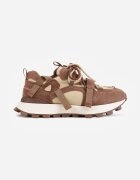 goodin Sneakers cu talpă groasă cu profil și cu carâmb din piele întoarsă naturală Ligana Maro