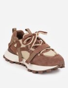 goodin Sneakers cu talpă groasă cu profil și cu carâmb din piele întoarsă naturală Ligana Maro