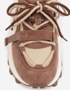 goodin Sneakers cu talpă groasă cu profil și cu carâmb din piele întoarsă naturală Ligana Maro