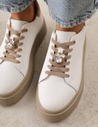 goodin Sneakers din piele Basic cu talpă groasă și aplicație bijuterie Rille Alb cu bej