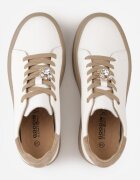goodin Sneakers din piele Basic cu talpă groasă și aplicație bijuterie Rille Alb cu bej