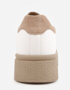 goodin Sneakers din piele Basic cu talpă groasă și aplicație bijuterie Rille Alb cu bej