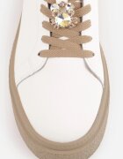 goodin Sneakers din piele Basic cu talpă groasă și aplicație bijuterie Rille Alb cu bej