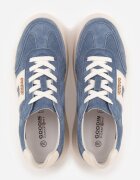 goodin Sneakers din Piele Bleu Marin cu Talpă Groasă Decorate cu Perforații Fine Serinatea