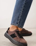 goodin Sneakers din piele de căprioară naturală cu talpă groasă texturată și inscripția Alvid Maro