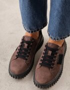 goodin Sneakers din piele de căprioară naturală cu talpă groasă texturată și inscripția Alvid Maro