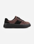 goodin Sneakers din piele de căprioară naturală cu talpă groasă texturată și inscripția Alvid Maro