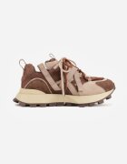 goodin Sneakers din piele întoarsă naturală cu șireturi pe talpă cu profil Nisu Bej
