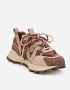 goodin Sneakers din piele întoarsă naturală cu șireturi pe talpă cu profil Nisu Bej