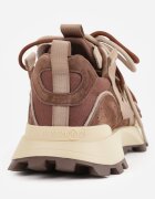 goodin Sneakers din piele întoarsă naturală cu șireturi pe talpă cu profil Nisu Bej